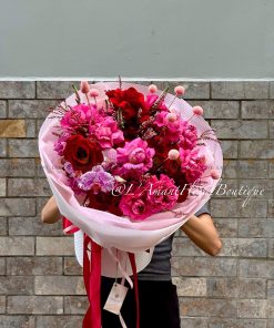 A0063 - Bó hoa Hồng và Lan tím