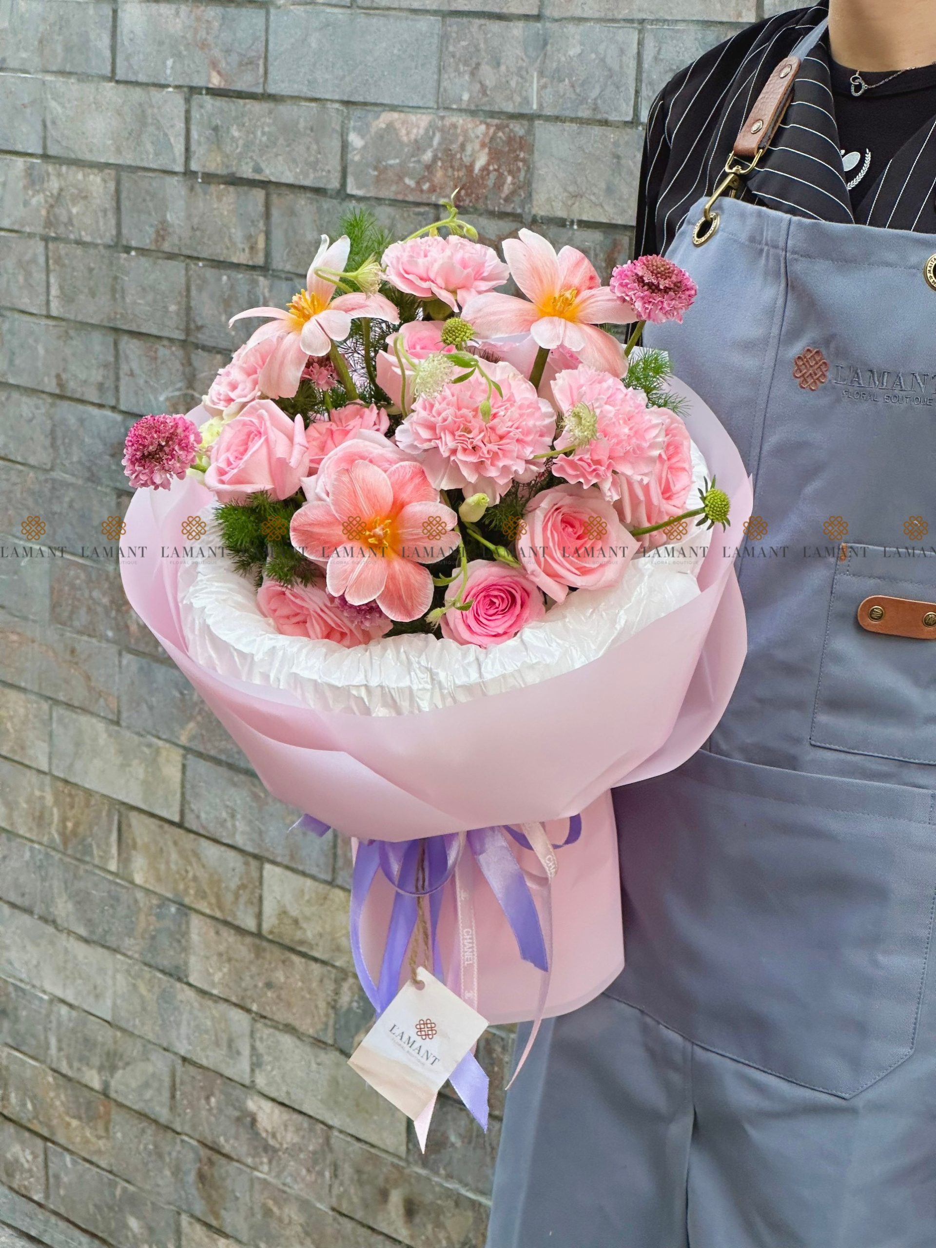 A0027 - Bó hoa Tulip và Hồng