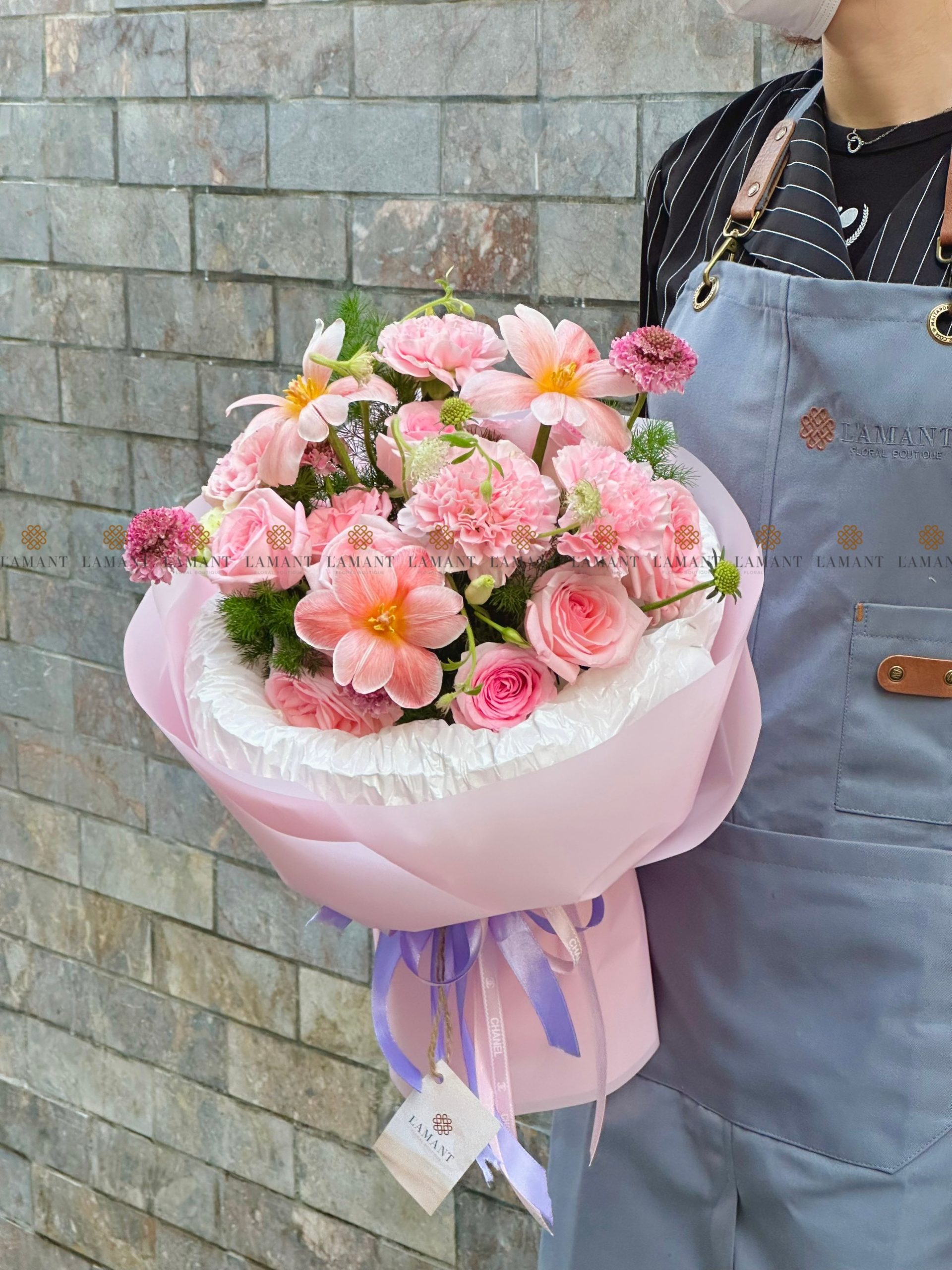 A0027 - Bó hoa Tulip và Hồng - Hình ảnh 2