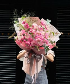 Bó hoa Hồng chùm màu hồng A0109