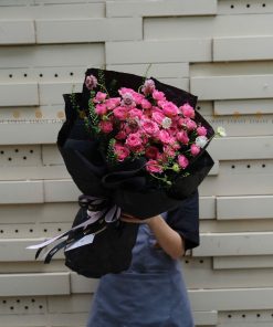 Bó hoa Hồng chùm mix màu hồng A0111