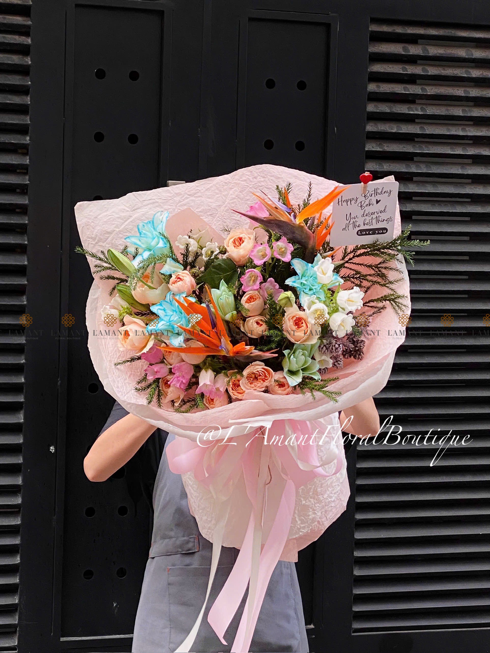 Bó hoa tulip màu hồng A0115 - Hình ảnh 8