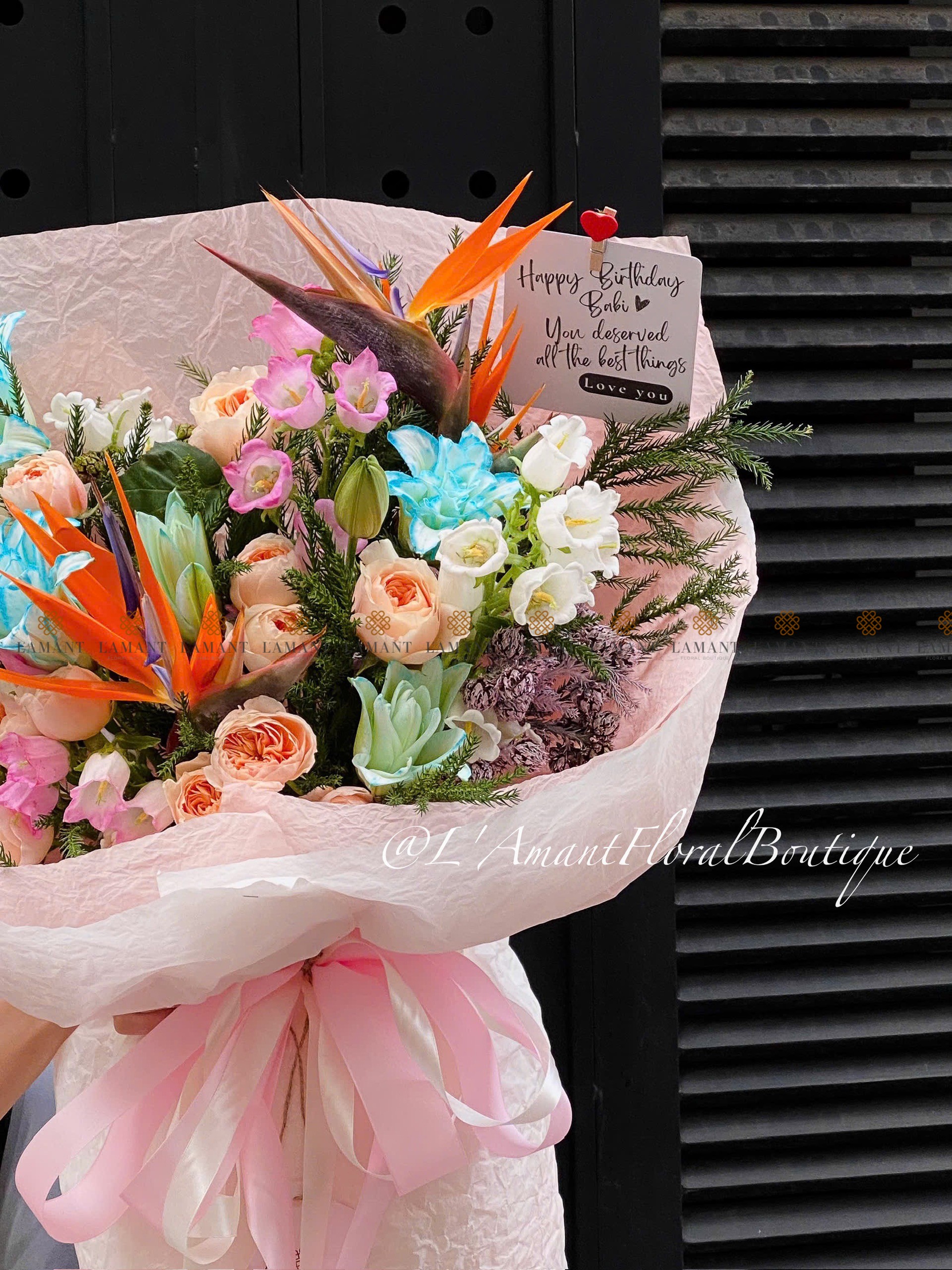 Bó hoa tulip màu hồng A0115 - Hình ảnh 7