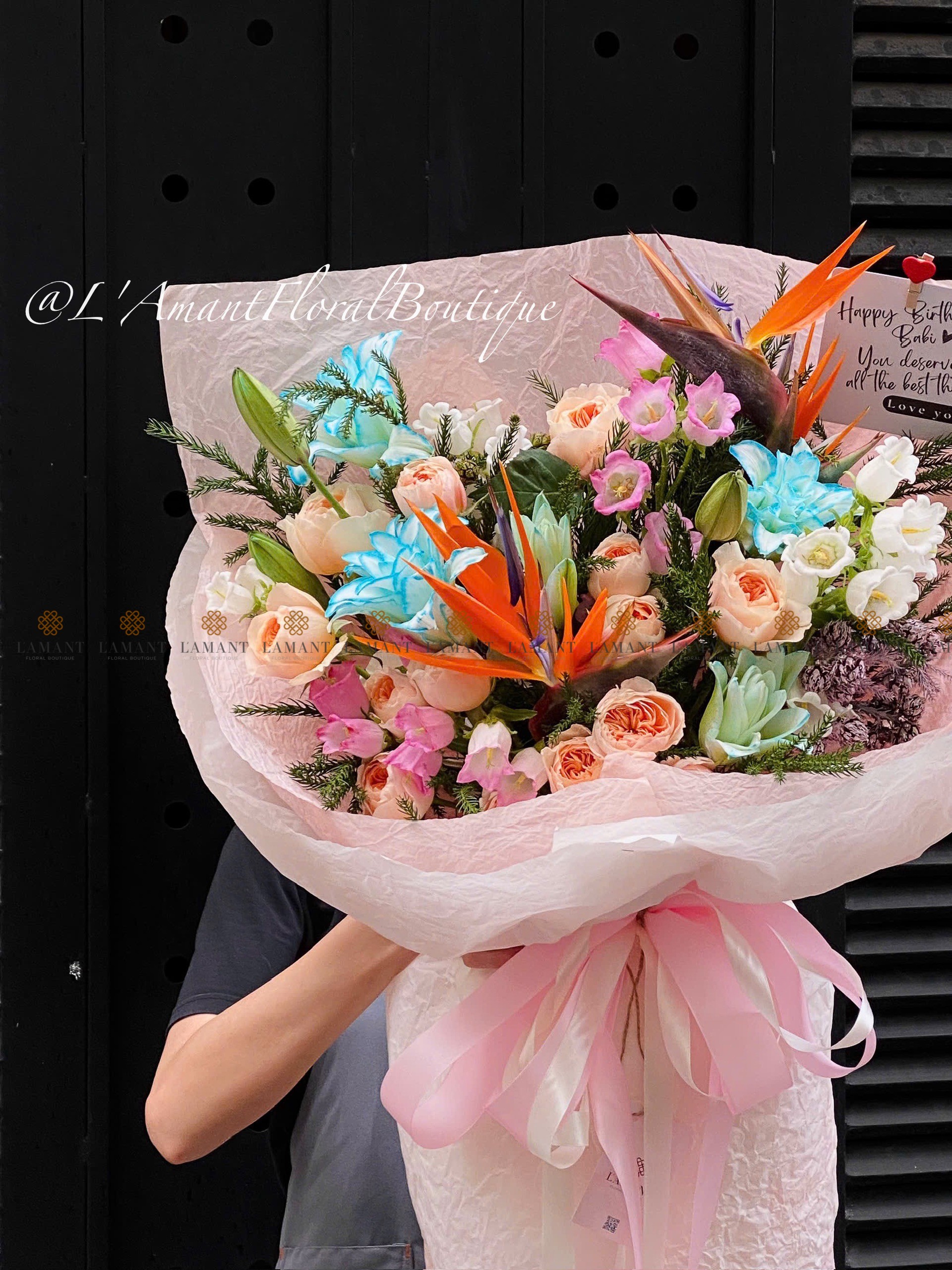 Bó hoa tulip màu hồng A0115 - Hình ảnh 6