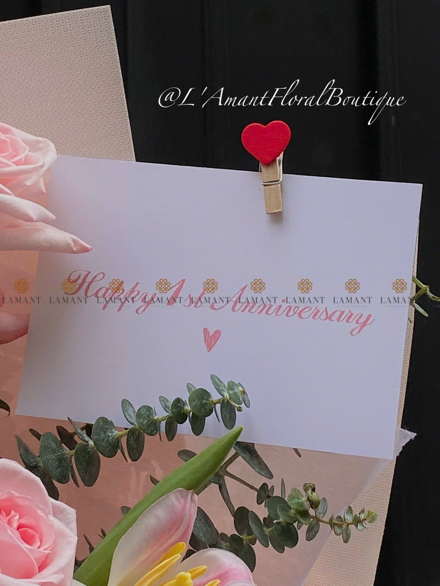Bó hoa tulip màu hồng A0114 - Hình ảnh 4