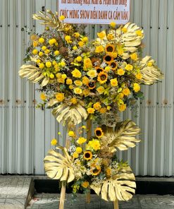 KỆ HOA KHAI TRƯƠNG MÀU VÀNG K0006