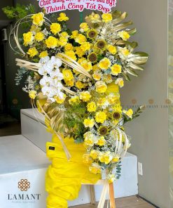 KỆ HOA KHAI TRƯƠNG MÀU VÀNG K0005