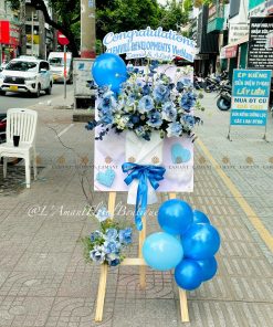 KỆ HOA HIỆN ĐẠI MÀU XANH DƯƠNG K0007