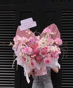 LẴNG HOA CHÚC MỪNG MÀU HỒNG L0022