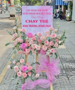 KỆ HOA KHAI TRƯƠNG MÀU HỒNG K0010