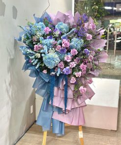 KỆ HOA KHAI TRƯƠNG MÀU TÍM K0014