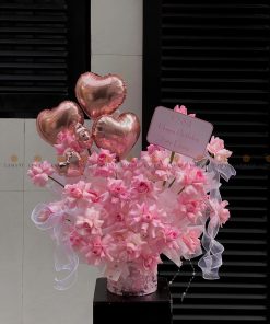 LẴNG HOA CHÚC MỪNG MÀU HỒNG L0029