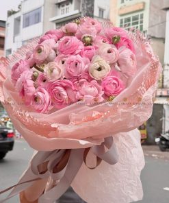 Bó hoa mao lương màu hồng A0157