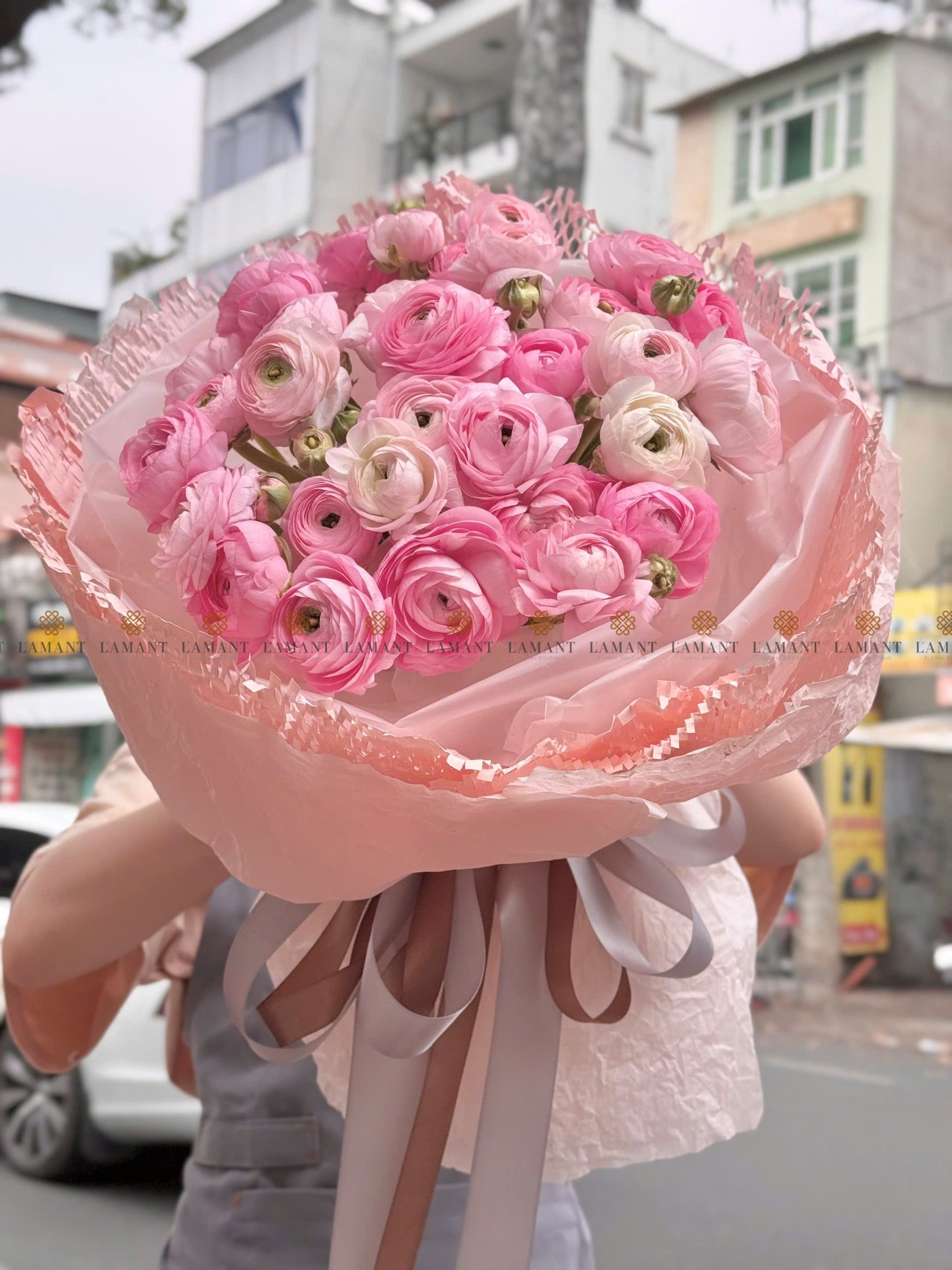 Bó hoa mao lương màu hồng A0157 - Hình ảnh 4