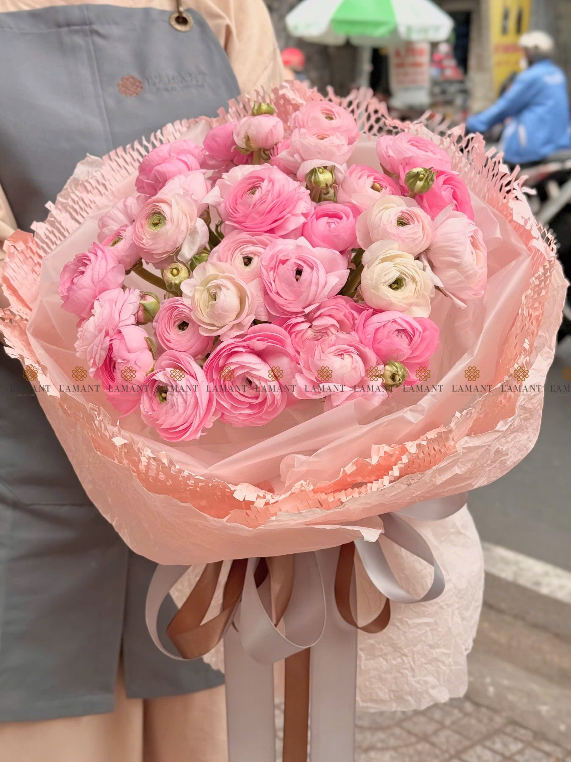 Bó hoa mao lương màu hồng A0157 - Hình ảnh 2