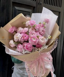 Bó hoa mao lương màu hồng A0160