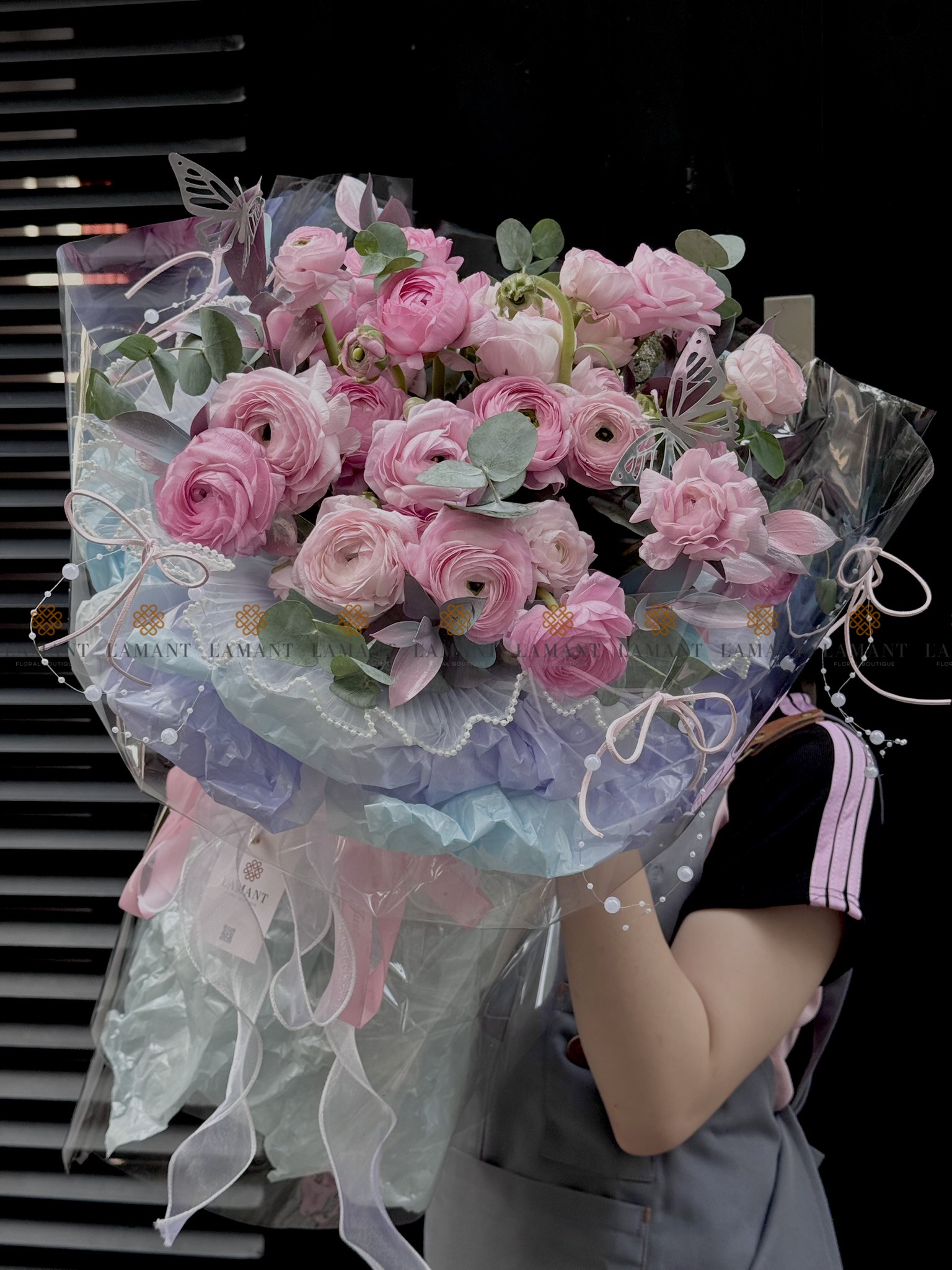 Bó hoa mao lương màu hồng A0161 - Hình ảnh 6