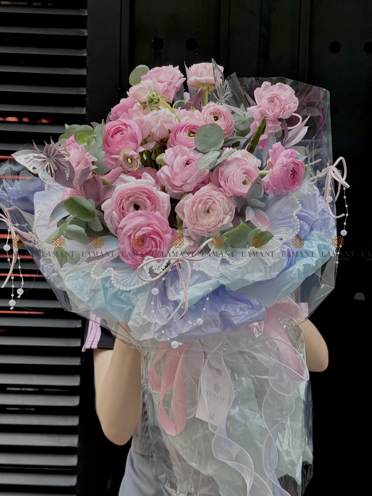 Bó hoa mao lương màu hồng A0161 - Hình ảnh 4