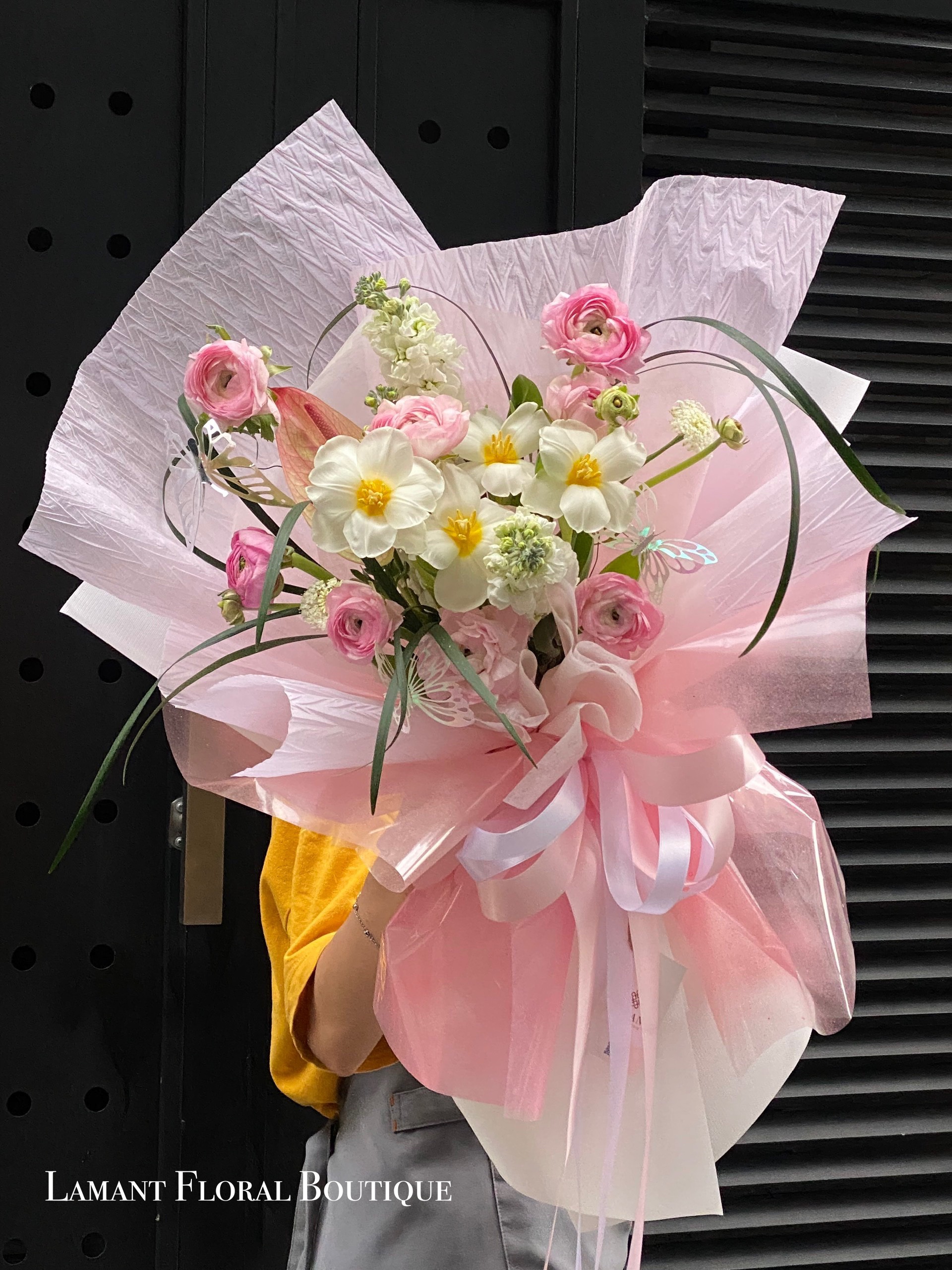 Bó hoa Tulip mix mao lương A0127