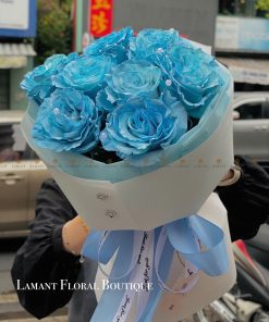 Bó hoa 8 Cành hồng Celeste nhập khẩu Ecuador A0148