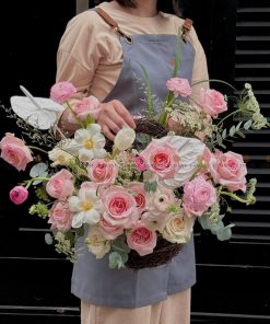 LẴNG HOA CHÚC MỪNG MÀU HỒNG L0031