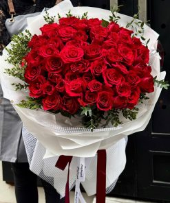 Bó hoa 60 cành hồng đỏ A0177
