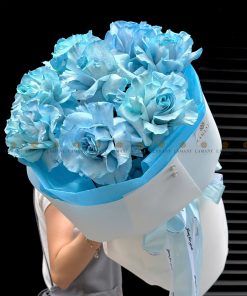 Bó hoa 8 cành hồng Celeste nhập khẩu A0185