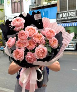 Bó hoa hồng Julibee hồng A0186