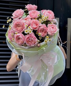 Bó hoa hồng Julibee hồng A0189