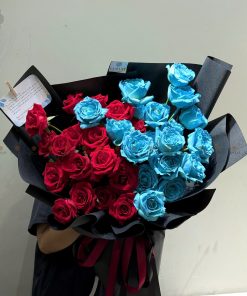 Bó hoa 35 cành hai loại hồng côn minh A0204