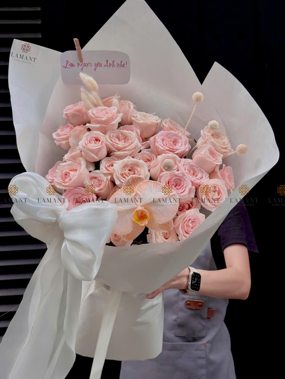 Bó hoa hồng Pink Rose A0209 - Hình ảnh 3