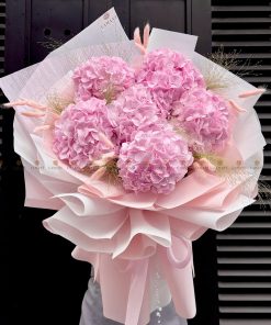 Bó hoa 6 cành cẩm tú cầu hồng nhạt A0210