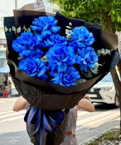 Bó hoa hồng Xanh Blue nhập khẩu A0217