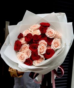 Bó hoa hồng Pinkrose và hồng đỏ côn minh A0220