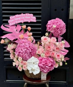 LẴNG HOA CHÚC MỪNG CẨM TÚ CẦU HÀ LAN L0043