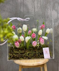 Hộp Hoa Vali hoa hồng đỏ H0006