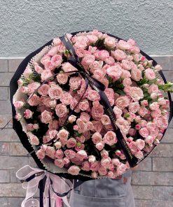 Bó hoa Hồng Chùm Chiết Xạ màu hồng A0370