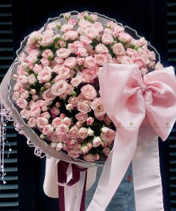 Bó hoa Hồng Chùm Chiết Xạ màu hồng A0372