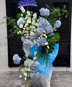 KỆ HOA KHAI TRƯƠNG TONE XANH DƯƠNG H0030