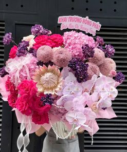 LẴNG HOA CHÚC MỪNG TONE HỒNG L0052