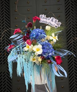 LẴNG HOA CHÚC MỪNG TONE XANH ĐỎ L0053