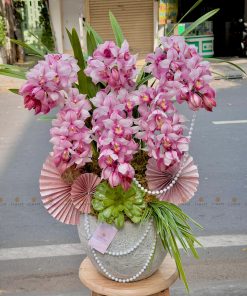 CHẬU ĐỊA LAN 5-6 CÀNH MÀU HỒNG C0010