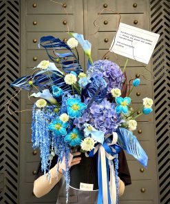 LẴNG HOA CHÚC MỪNG TONE XANH DƯƠNG L0049