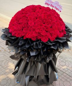 BÓ HOA KHỔNG LỒ TONE ĐỎ L0051