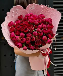 Bó hoa hồng chùm RedLace Quốc A0386