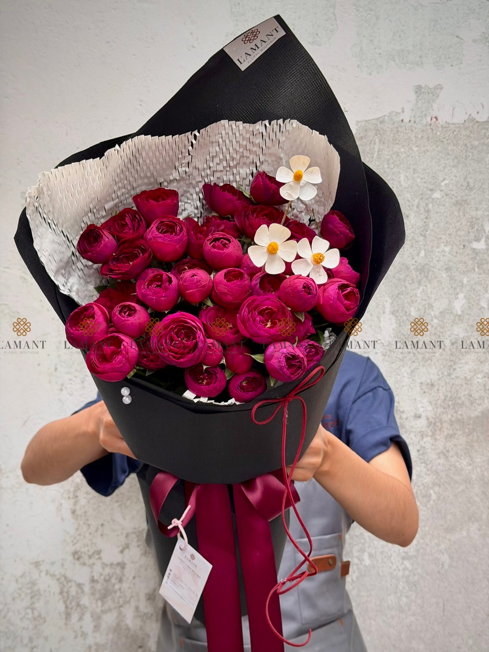 Bó hoa hồng chùm Redlace A0391 - Hình ảnh 8