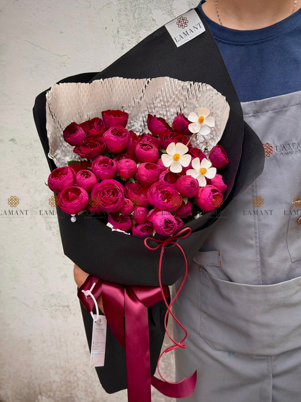 Bó hoa hồng chùm Redlace A0391