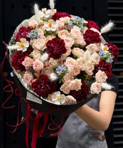 Bó hoa hồng chùm Mix hoa phụ A0392