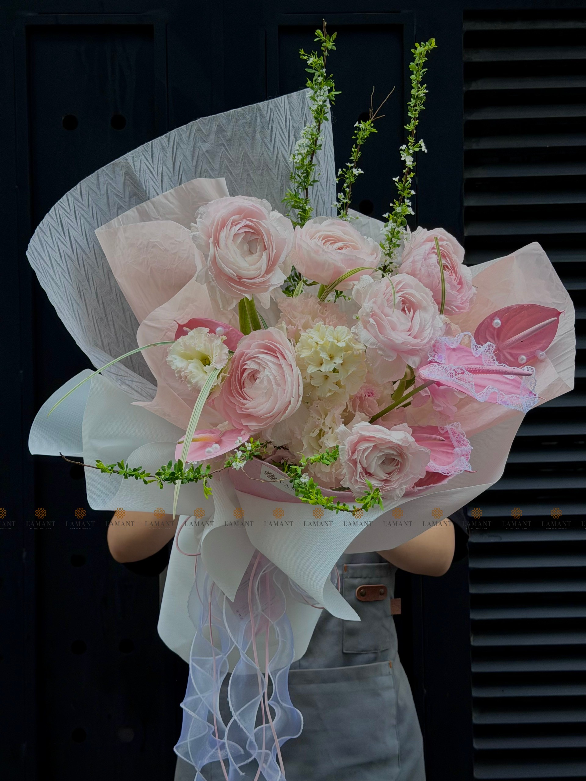 Bó hoa Mao lương mix hồng nhạt A0409 - Hình ảnh 13