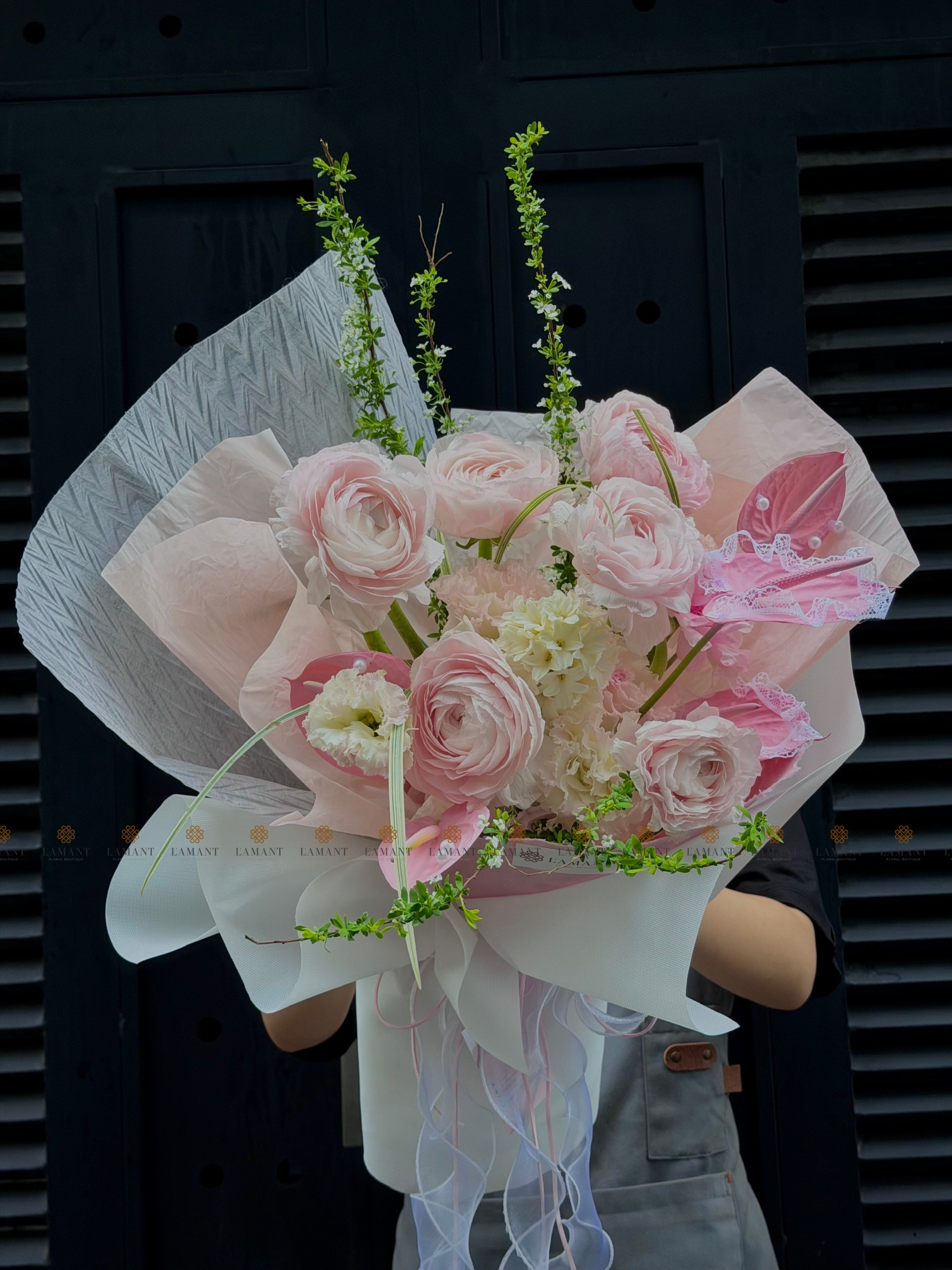 Bó hoa Mao lương mix hồng nhạt A0409 - Hình ảnh 12